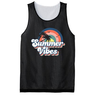 Retro Groovy Summer Vibes For Women Men Kids Summer Vacation Mesh Reversible Basketball Jersey Tank