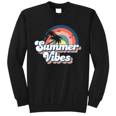 Retro Groovy Summer Vibes For Women Men Kids Summer Vacation Tall Sweatshirt