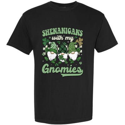 Retro Groovy St Patricks Day Shenanigans With My Gnomies Garment-Dyed Heavyweight T-Shirt