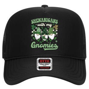 Retro Groovy St Patricks Day Shenanigans With My Gnomies High Crown Mesh Back Trucker Hat