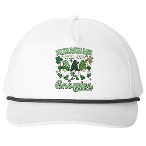 Retro Groovy St Patricks Day Shenanigans With My Gnomies Snapback Five-Panel Rope Hat