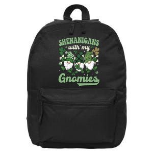 Retro Groovy St Patricks Day Shenanigans With My Gnomies 16 in Basic Backpack