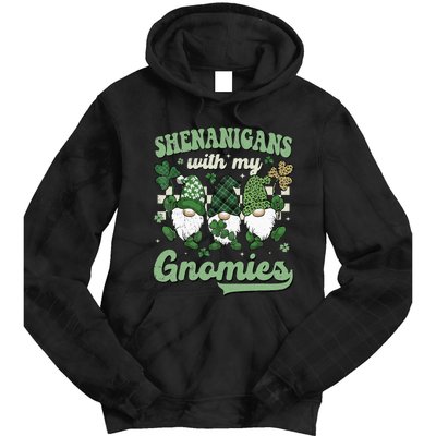 Retro Groovy St Patricks Day Shenanigans With My Gnomies Tie Dye Hoodie