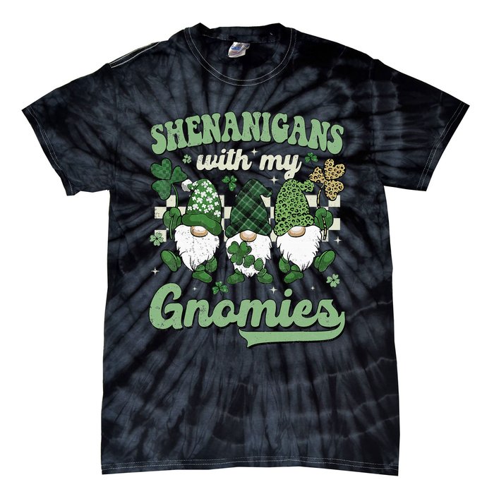 Retro Groovy St Patricks Day Shenanigans With My Gnomies Tie-Dye T-Shirt