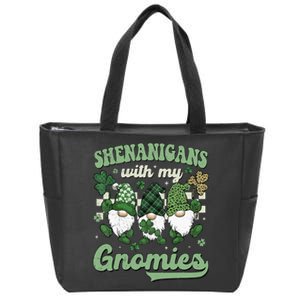 Retro Groovy St Patricks Day Shenanigans With My Gnomies Zip Tote Bag