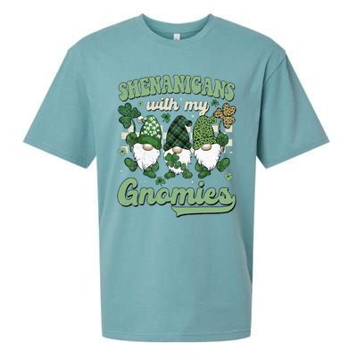 Retro Groovy St Patricks Day Shenanigans With My Gnomies Sueded Cloud Jersey T-Shirt