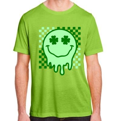 Retro Groovy Smile Face St Patricks Day Hippie Adult ChromaSoft Performance T-Shirt