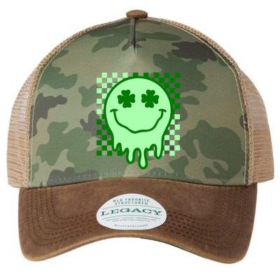 Retro Groovy Smile Face St Patricks Day Hippie Legacy Tie Dye Trucker Hat