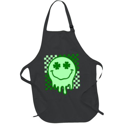 Retro Groovy Smile Face St Patricks Day Hippie Apron