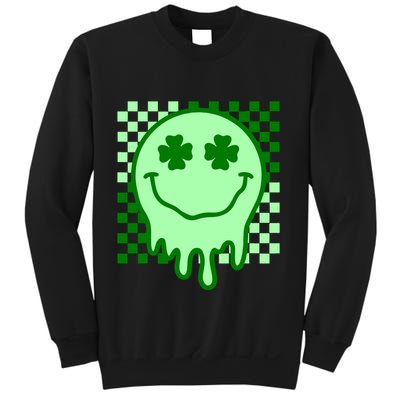 Retro Groovy Smile Face St Patricks Day Hippie Sweatshirt