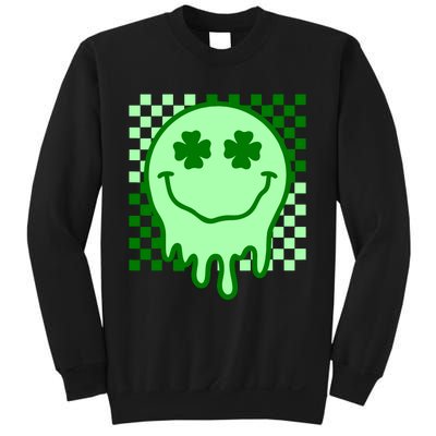 Retro Groovy Smile Face St Patricks Day Hippie Sweatshirt