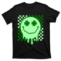 Retro Groovy Smile Face St Patricks Day Hippie T-Shirt