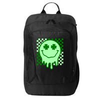 Retro Groovy Smile Face St Patricks Day Hippie City Backpack