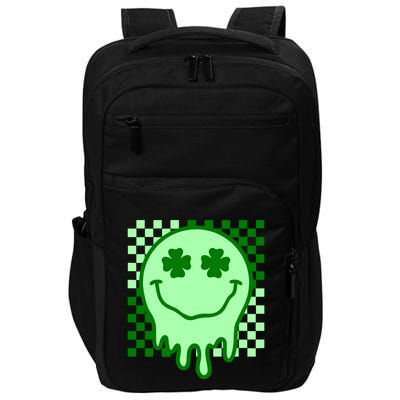 Retro Groovy Smile Face St Patricks Day Hippie Impact Tech Backpack