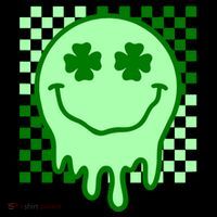 Retro Groovy Smile Face St Patricks Day Hippie Button