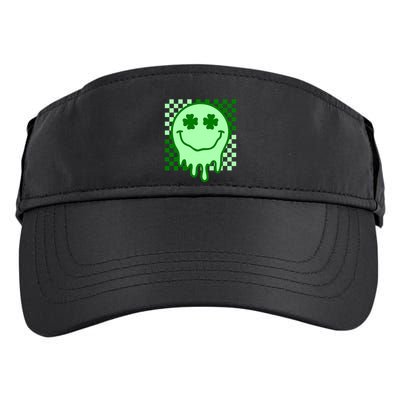 Retro Groovy Smile Face St Patricks Day Hippie Adult Drive Performance Visor
