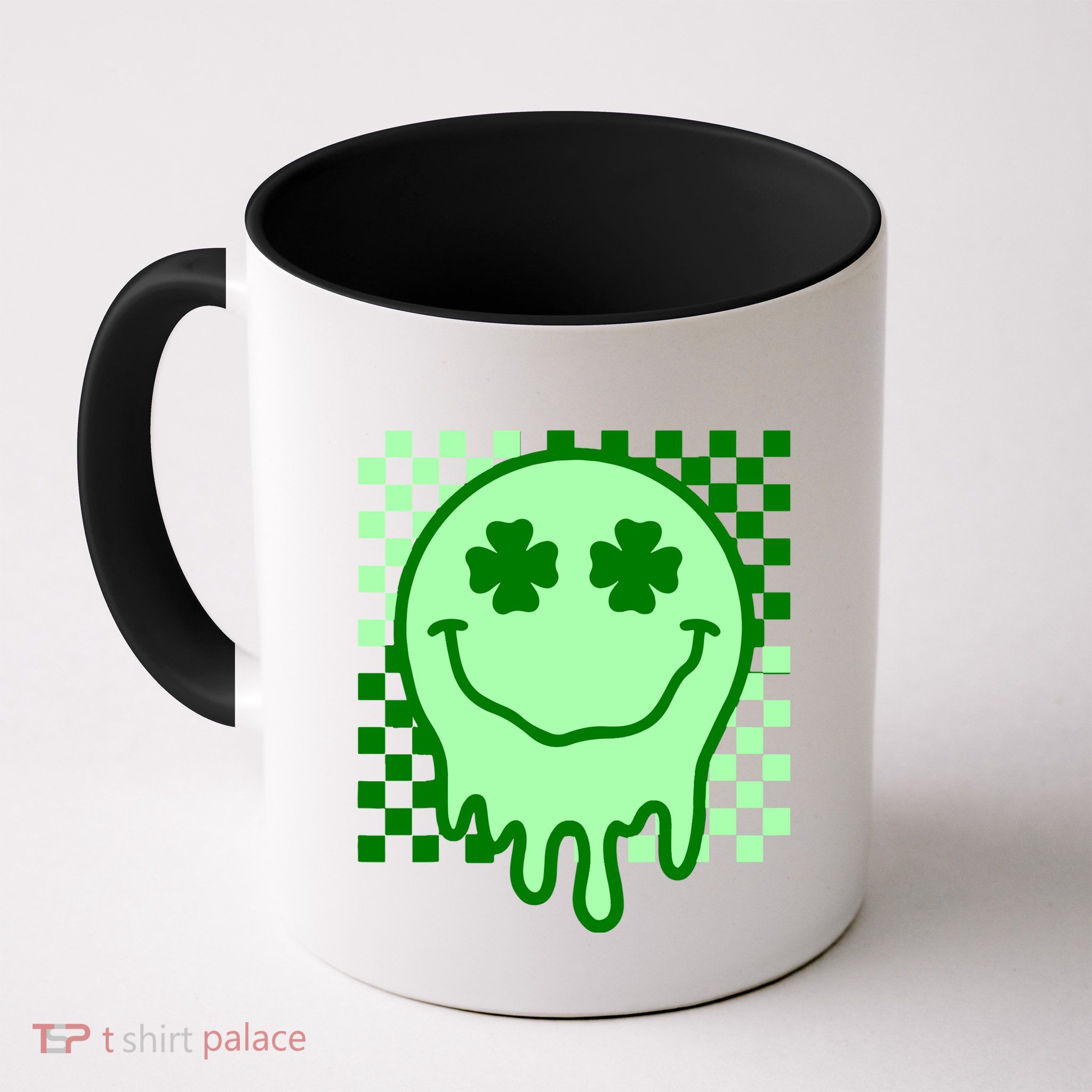 Retro Groovy Smile Face St Patricks Day Hippie Mug