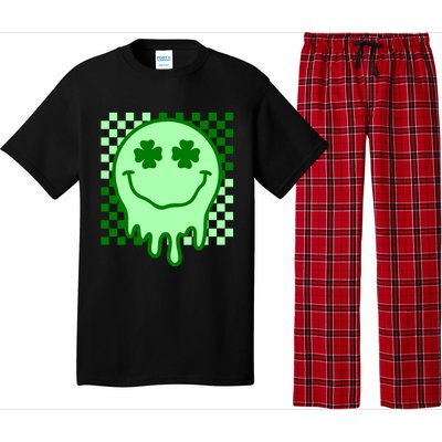 Retro Groovy Smile Face St Patricks Day Hippie Pajama Set