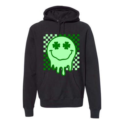 Retro Groovy Smile Face St Patricks Day Hippie Premium Hoodie