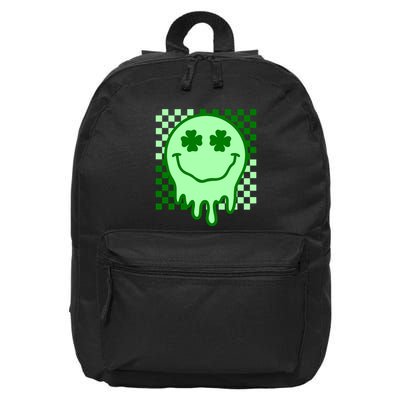 Retro Groovy Smile Face St Patricks Day Hippie 16 in Basic Backpack