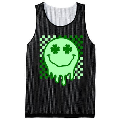 Retro Groovy Smile Face St Patricks Day Hippie Mesh Reversible Basketball Jersey Tank