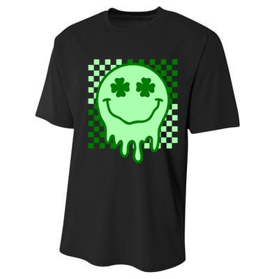 Retro Groovy Smile Face St Patricks Day Hippie Performance Sprint T-Shirt