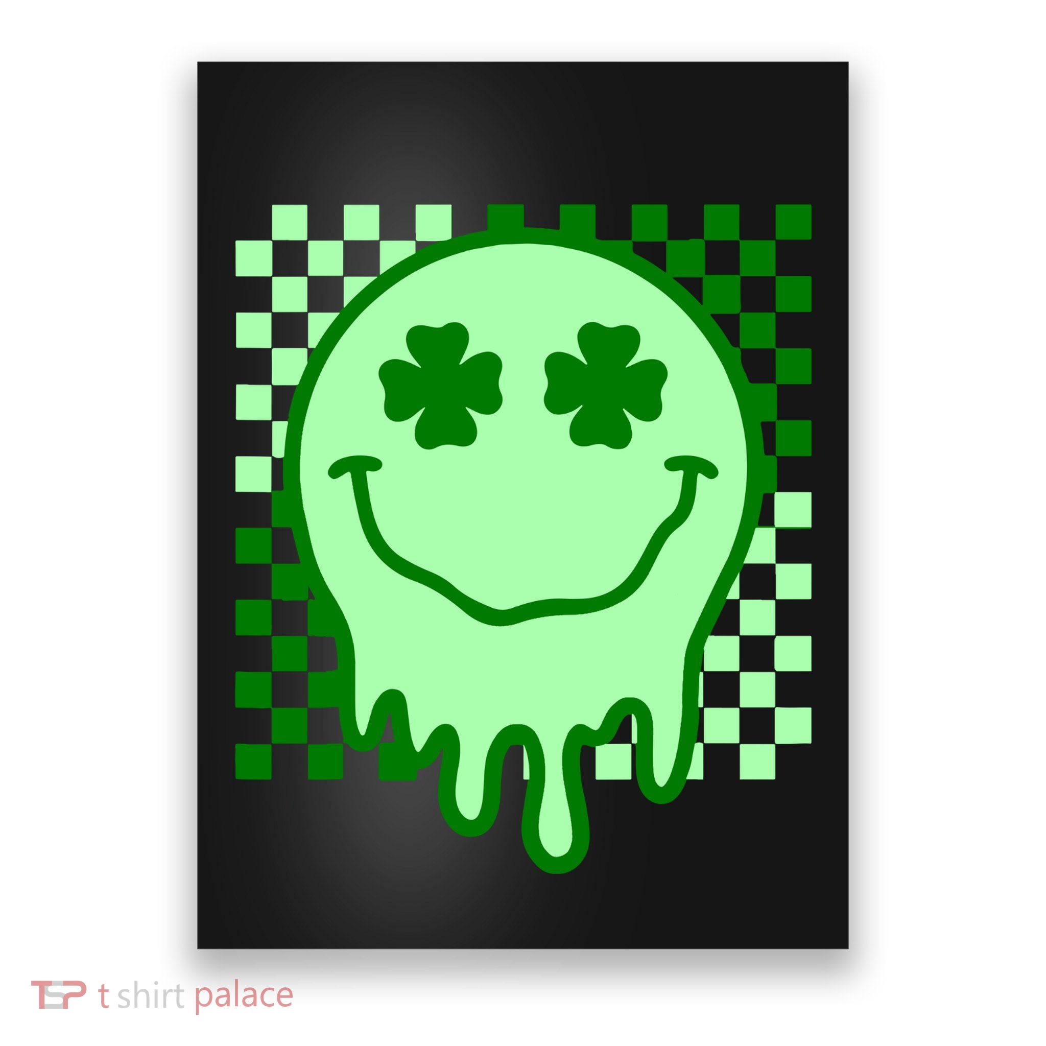 Retro Groovy Smile Face St Patricks Day Hippie Poster