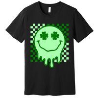 Retro Groovy Smile Face St Patricks Day Hippie Premium T-Shirt