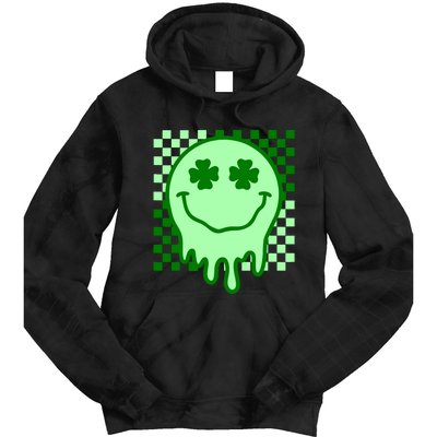 Retro Groovy Smile Face St Patricks Day Hippie Tie Dye Hoodie