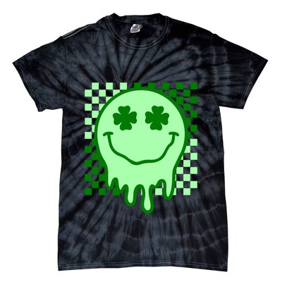 Retro Groovy Smile Face St Patricks Day Hippie Tie-Dye T-Shirt