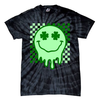 Retro Groovy Smile Face St Patricks Day Hippie Tie-Dye T-Shirt