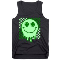 Retro Groovy Smile Face St Patricks Day Hippie Tank Top