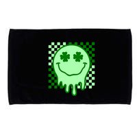 Retro Groovy Smile Face St Patricks Day Hippie Microfiber Hand Towel