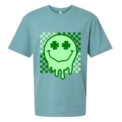 Retro Groovy Smile Face St Patricks Day Hippie Sueded Cloud Jersey T-Shirt