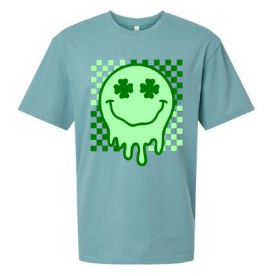 Retro Groovy Smile Face St Patricks Day Hippie Sueded Cloud Jersey T-Shirt