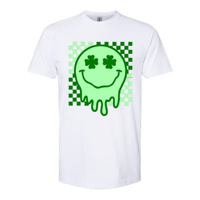 Retro Groovy Smile Face St Patricks Day Hippie Softstyle CVC T-Shirt