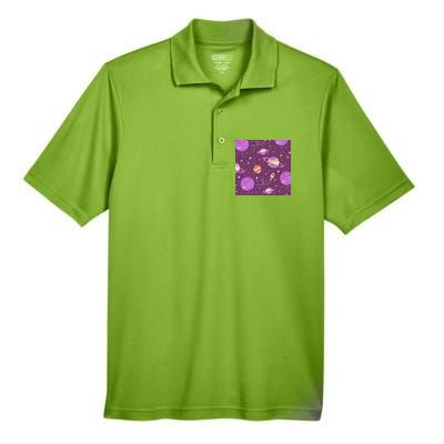 Retro Galaxy Spaceship Men's Origin Performance Piqué Polo