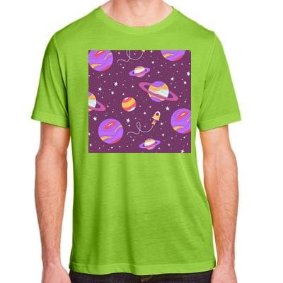 Retro Galaxy Spaceship Adult ChromaSoft Performance T-Shirt