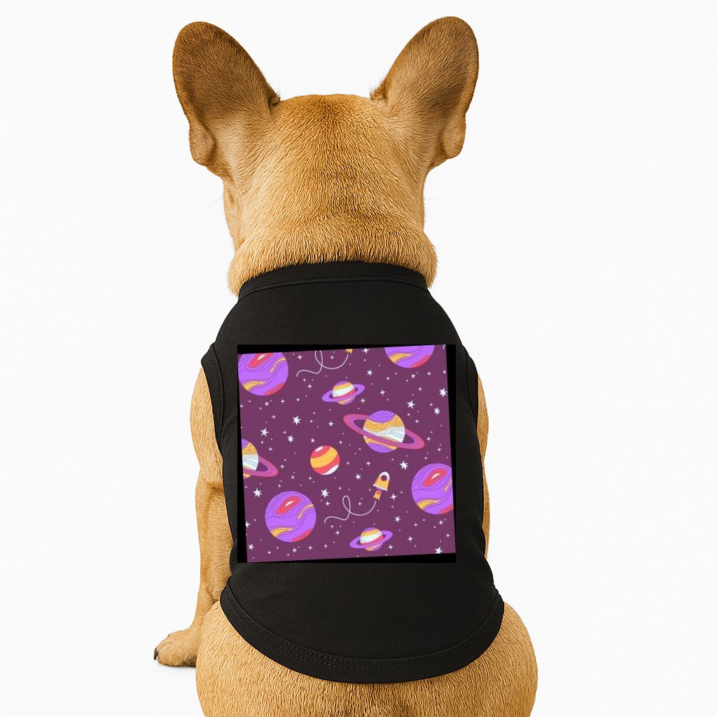 Retro Galaxy Spaceship Doggie Tank