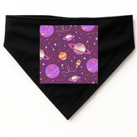 Retro Galaxy Spaceship USA-Made Doggie Bandana
