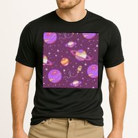 Retro Galaxy Spaceship Cooling Performance Crew T-Shirt