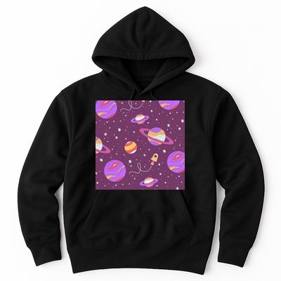 Retro Galaxy Spaceship Hoodie