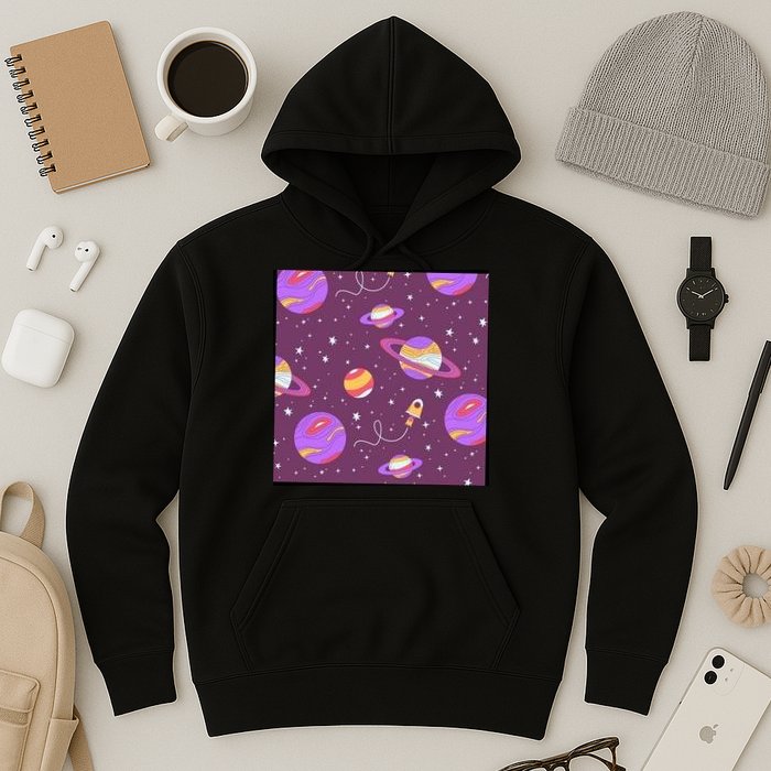 Retro Galaxy Spaceship Hoodie