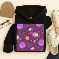 Retro Galaxy Spaceship Hoodie