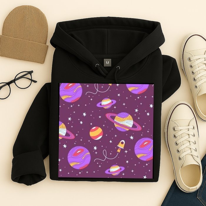 Retro Galaxy Spaceship Hoodie