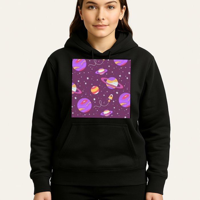 Retro Galaxy Spaceship Hoodie
