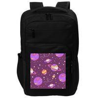 Retro Galaxy Spaceship Impact Tech Backpack