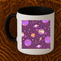 Retro Galaxy Spaceship Mug