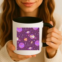 Retro Galaxy Spaceship Mug