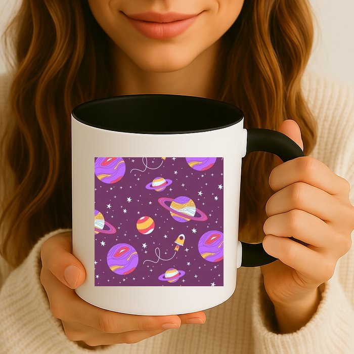 Retro Galaxy Spaceship Mug